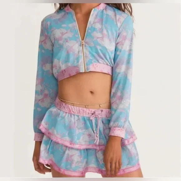 LoveShackFancy x Hurley Under The Sea Tiered Mini Skirt - Picture 3 of 13